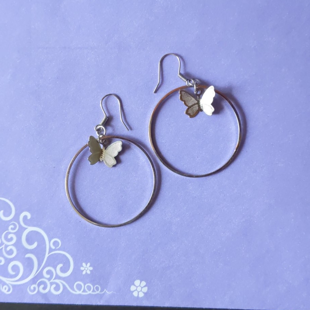 Butterfly Hoop Earrings